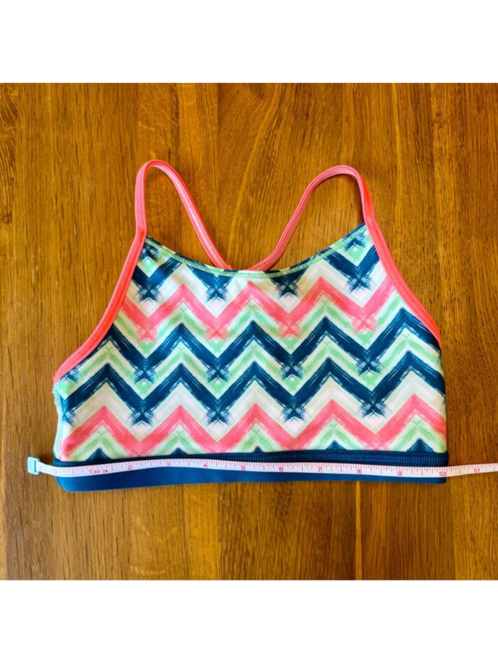 IVIVVA Chevron Cropped Tank Top Girls 7-8 Pink Sports Bra Gymnastics Dance Swim - Picture 6 of 6